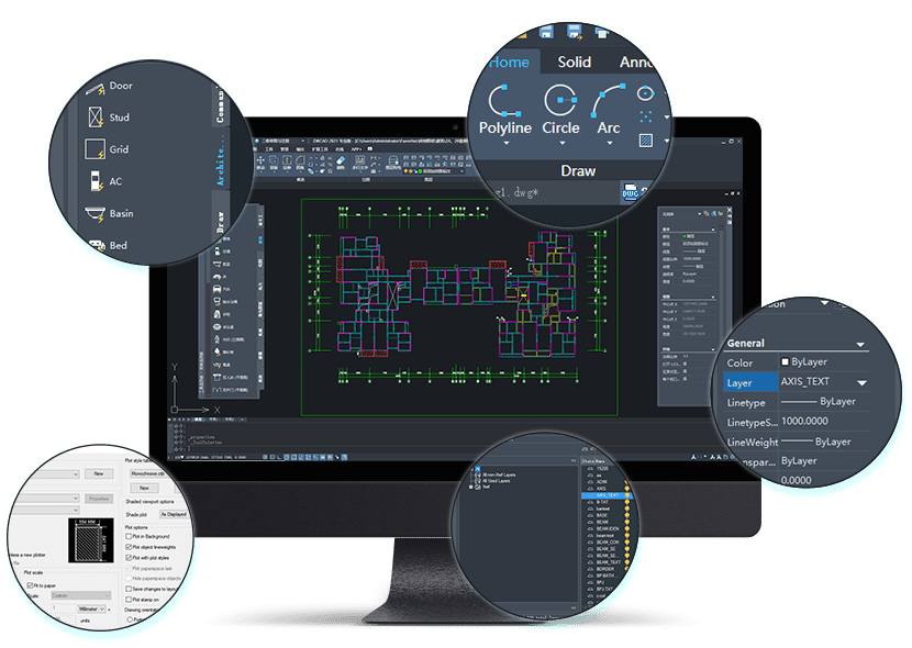 GstarCAD em Windows, Linux e Mac